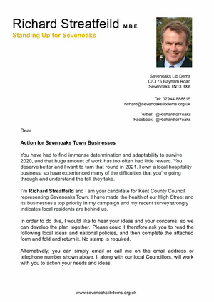 Sevenoaks High Street Business Letter 1