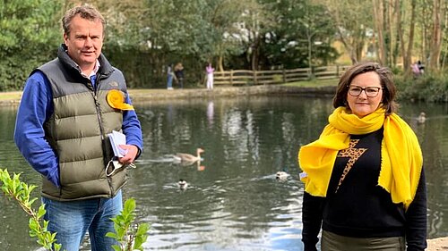 Richard Streatfeild with Sevenoaks Councillor Claire